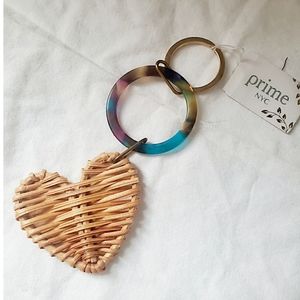 Heart Keychain with ombre colored Ring attachment